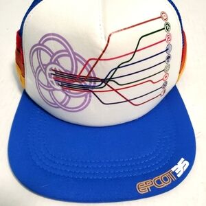 Disney Epcot 35th Anniversary 2017 Snapback Truckers Cap Hat‎ Retro Style Rare
